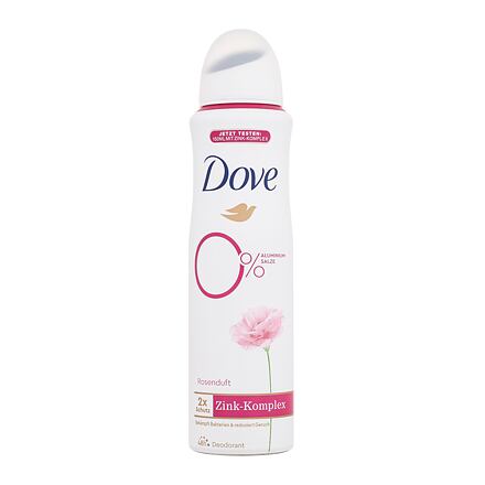 Dove 0% ALU Rose 48h deodorant pro eliminaci bakterií vznikajících při pocení 150 ml pro ženy