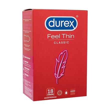 Durex Feel Thin Classic tenké kondomy se silikonovým lubrikačním gelem 18 ks