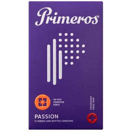 Primeros Passion vroubkované kondomy s vůní kokosu 12 ks 12 ks