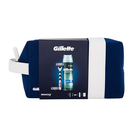 Gillette Mach3 : holicí strojek 1 ks + náhradní hlavice 2 ks + gel na holení Extra Comfort 75 ml + kosmetická taštička pro muže