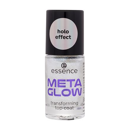Essence Meta Glow Transforming Top Coat krycí lak na nehty s duochromovým efektem 8 ml odstín stříbrná