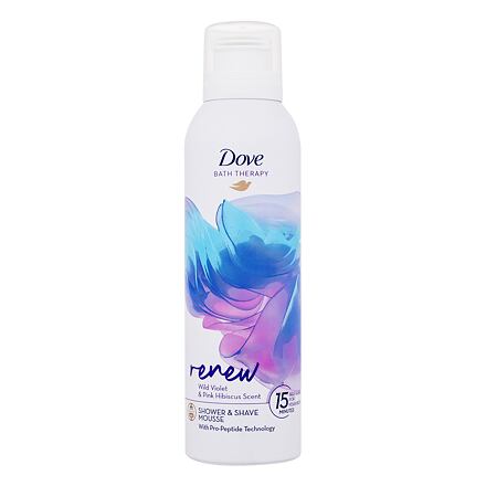 Dove Bath Therapy Renew Shower & Shave Mousse sprchová a holicí pěna s vůní fialky a růžového ibišku 200 ml 200 ml pre ženy