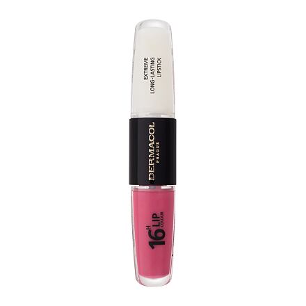 Dermacol 16H Lip Colour Extreme Long-Lasting Lipstick dlouhotrvající rtěnka a lesk na rty 2v1 8 ml odstín 16