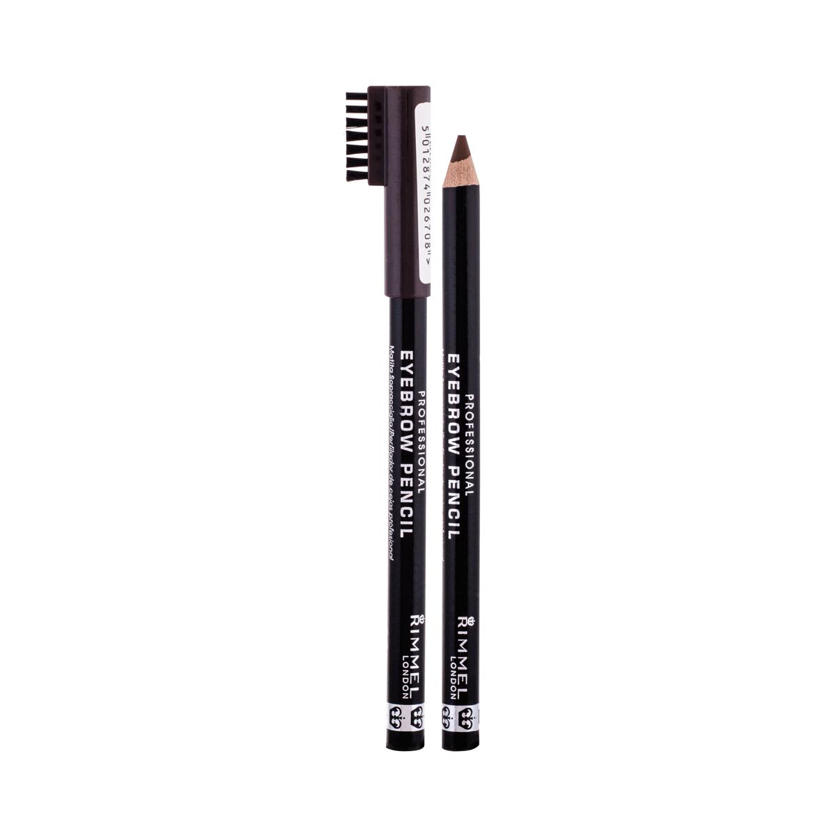 Rimmel London Professional Eyebrow Pencil tužka na obočí s kartáčkem 1,4 g 1.4 g odstín 001 dark brown