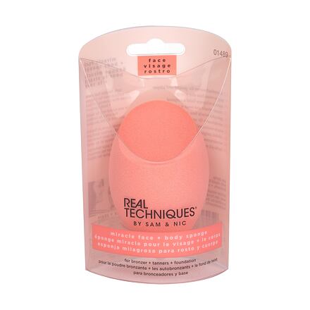 Real Techniques Sponges Miracle Face + Body zázračná houbička na obličej i tělo korálová
