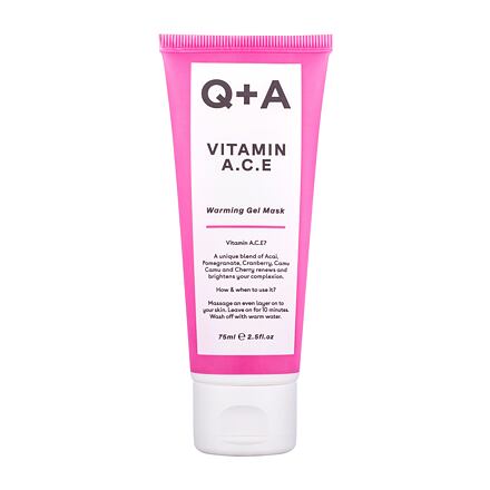 Q+A Vitamin A.C.E Warming Gel Mask hřejivá gelová maska pro výživu a relaxaci pleti 75 ml pro ženy