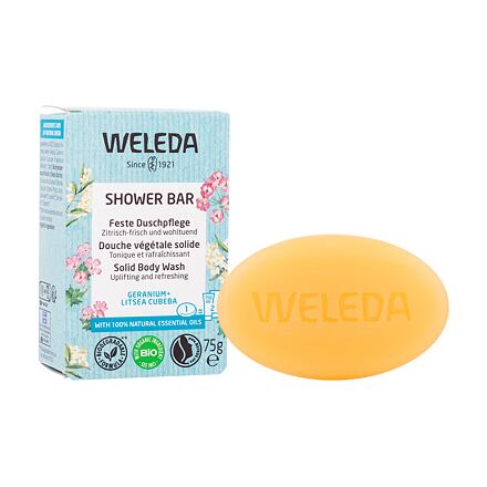 Weleda Shower Bar Geranium + Litsea Cubera aromaterapeutické tuhé mýdlo pro probuzení a dodání vzpruhy 75 g pro ženy