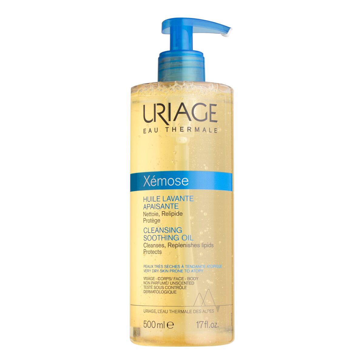 Uriage Xémose Cleansing Soothing Oil čisticí olej pro velmi suchou a podrážděnou pokožku těla a obličeje 500 ml 500 ml unisex