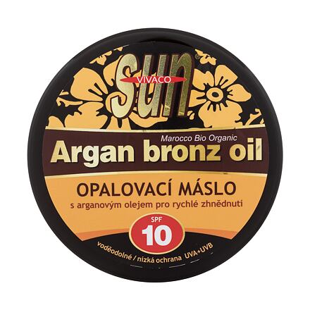 Vivaco Sun Argan Bronz Oil Suntan Butter SPF10 opalovací máslo s arganovým olejem pro rychlé zhnědnutí 200 ml