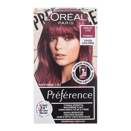 L'Oréal Paris Préférence Vivid Colors barva na vlasy na barvené vlasy na všechny typy vlasů 60 ml odstín 5.260 Violet pro ženy