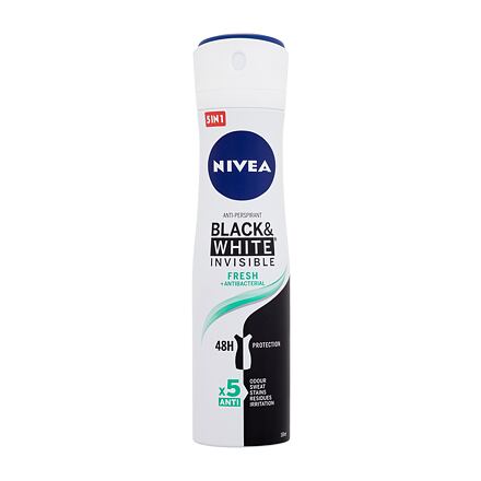 Nivea Black & White Invisible Fresh 48h antiperspirant ve spreji 150 ml pro ženy