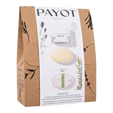 PAYOT Herbier Gift Set : univerzální pleťový krém Herbier 50 ml + tuhý masážní krém Herbier 50 g + exfoliační lufa pro ženy