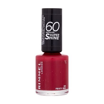 Rimmel London 60 Seconds Super Shine rychleschnoucí lak na nehty 8 ml odstín 313 Feisty Red