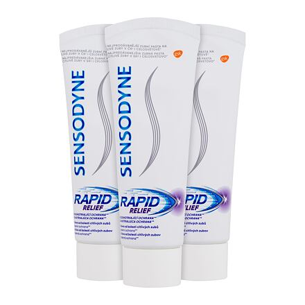 Sensodyne Rapid Relief Trio zubní pasta pro rychlou úlevu od bolesti citlivých zubů 3x75 ml