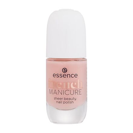 Essence French Manicure Sheer Beauty Nail Polish poloprůhledný lak na nehty pro francouzskou manikúru 8 ml odstín 01 peach please!