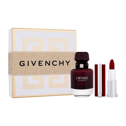 Givenchy L'Interdit Rouge : EDP 50 ml + rtěnka Le Rouge Deep Velvet 3,4 g 37 Rouge Grainé pro ženy