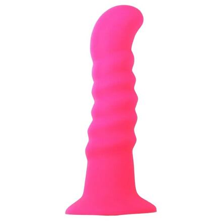 Sexy Elephant Hot Pink silikonové dildo s výraznými vroubky a zahnutou špičkou odstín růžová