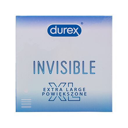 Durex Invisible XL extra tenké a velké kondomy se silikonovým lubrikačním gelem 3 ks