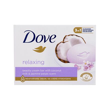 Dove Relaxing Beauty Cream Bar hydratační tuhé mýdlo s vůní kokosu a jasmínu 90 g pro ženy