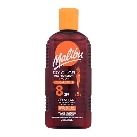 Malibu Dry Oil Gel With Carotene SPF8 voděodolný olejový gel na opalování s karotenem 200 ml
