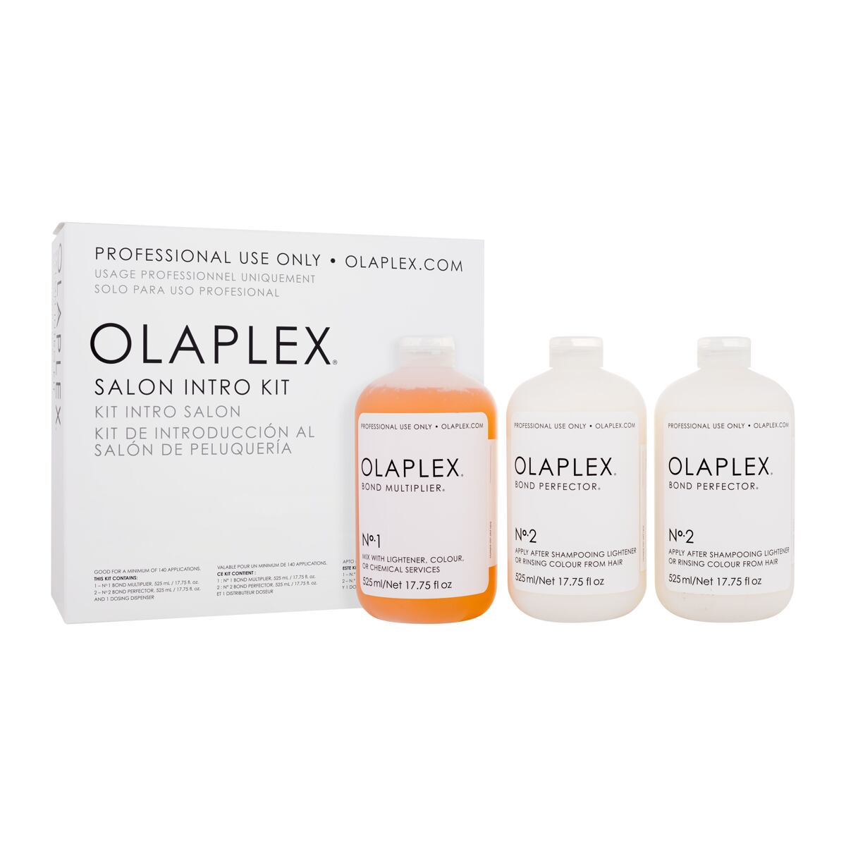 Olaplex Bond Multiplier No. 1 Salon Intro Kit dárková sada Bond Multiplier No. 1 525 ml + Bond Perfector No. 2 2 x 525 ml + dávkovač Dosing Dispenser 1 ks pre ženy