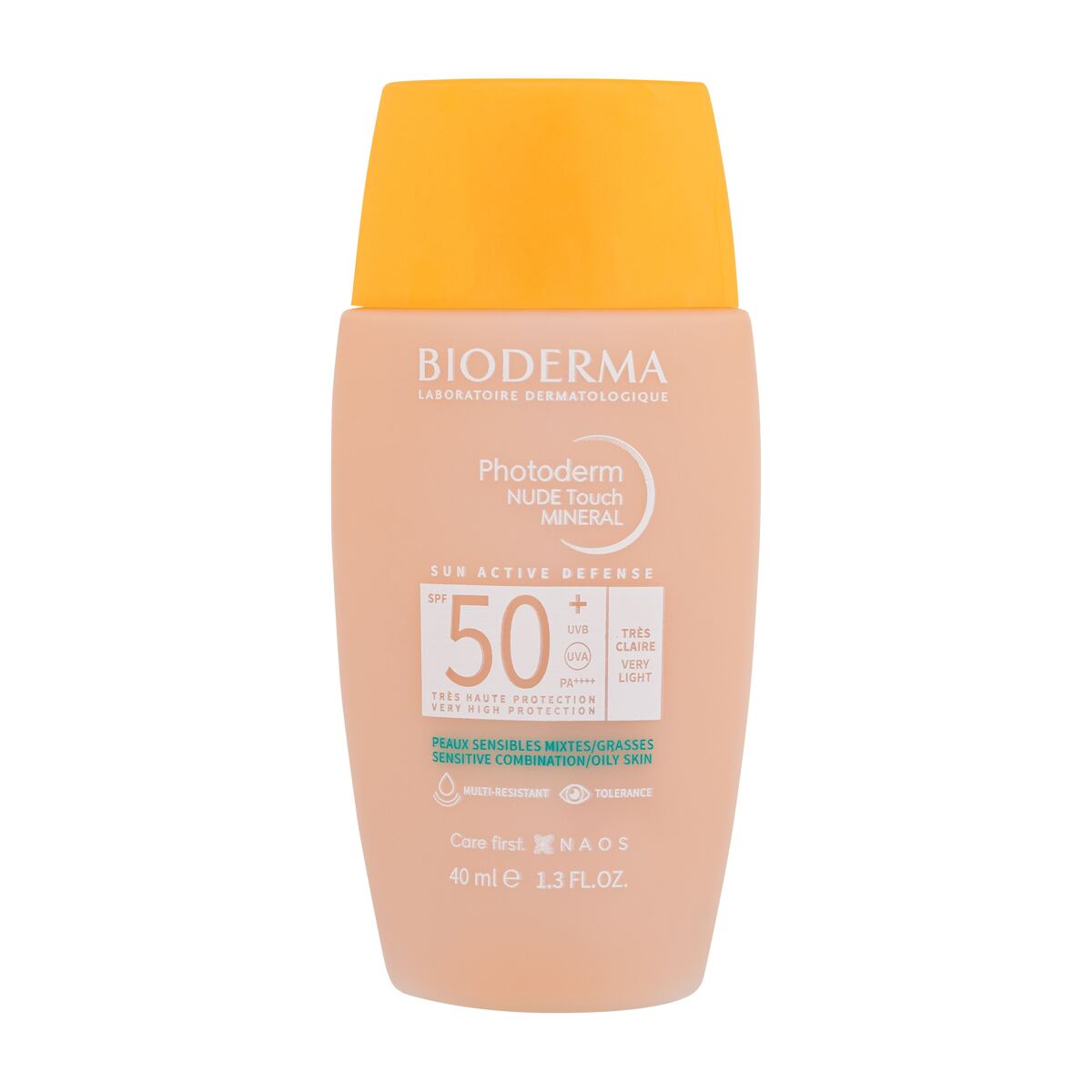BIODERMA Photoderm Nude Touch Mineral SPF50+ voděodolný a tónující opalovací přípravek 40 ml 40 ml odstín very light unisex