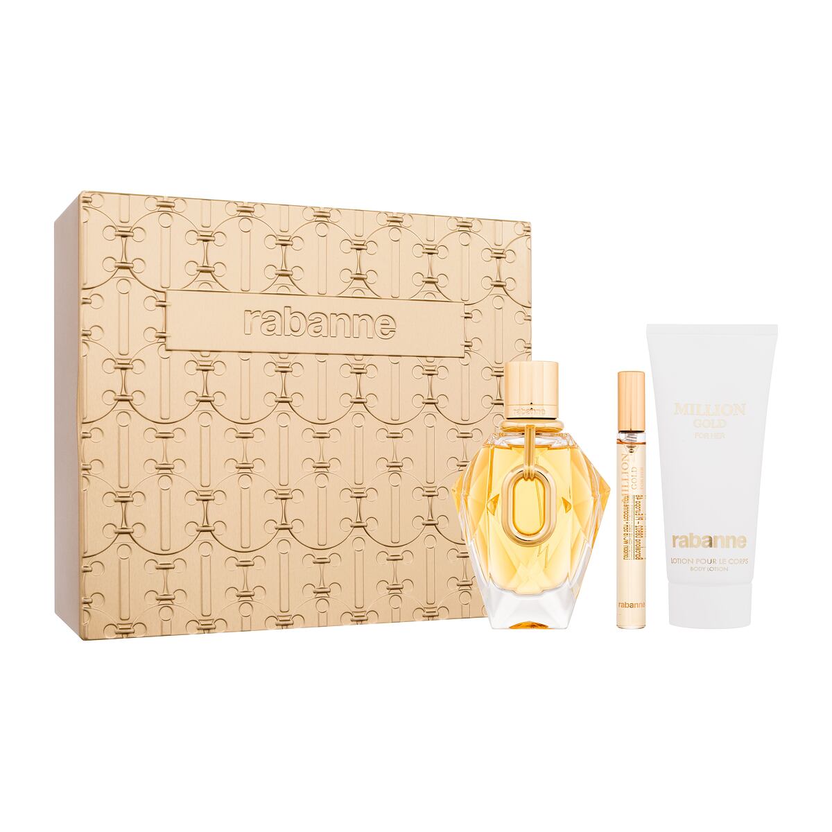 Paco Rabanne Million Gold dárková sada parfémovaná voda 90 ml + tělové mléko 100 ml + parfémovaná voda 10 ml pre ženy
