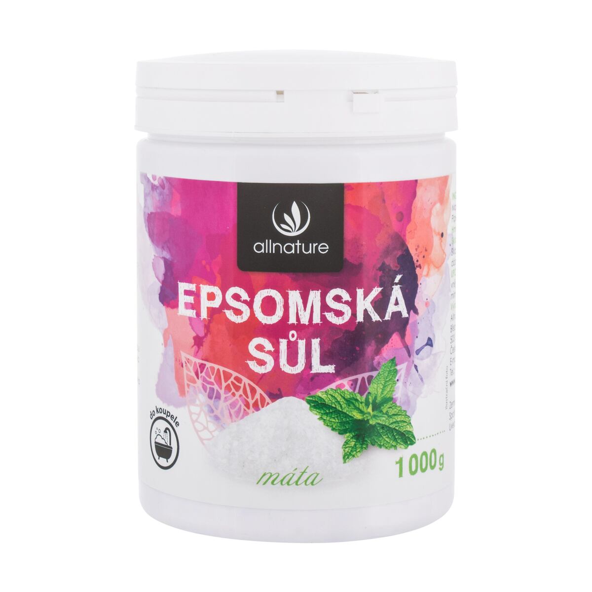 Allnature Epsom Salt Mint koupelová sůl pro uvolnění svalů 1000 g unisex