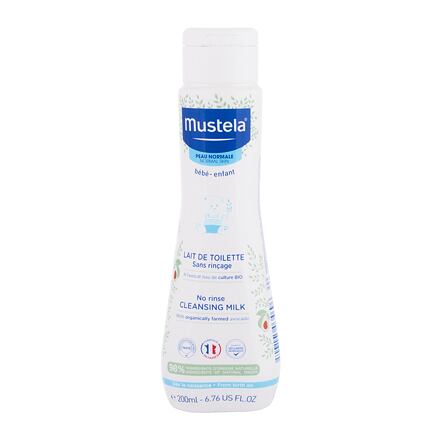 Mustela Bébé No Rinse Cleansing Milk čisticí tělové mléko pro dětskou pokožku od narození 200 ml pro děti