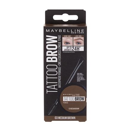 Maybelline Brow Tattoo Lasting Color Pomade gelová pomáda na obočí 4 g odstín 03 Medium Brown