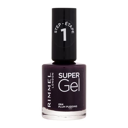 Rimmel London Super Gel STEP1 gelový lak na nehty 12 ml odstín 064 Plum Pudding