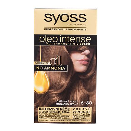 Syoss Oleo Intense Permanent Oil Color permanentní olejová barva na vlasy bez amoniaku 50 ml odstín 6-80 Hazelnut Blond pro ženy