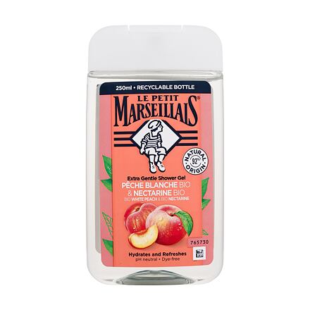Le Petit Marseillais Extra Gentle Shower Gel Organic White Peach & Organic Nectarine hydratační a osvěžující sprchový gel 250 ml unisex