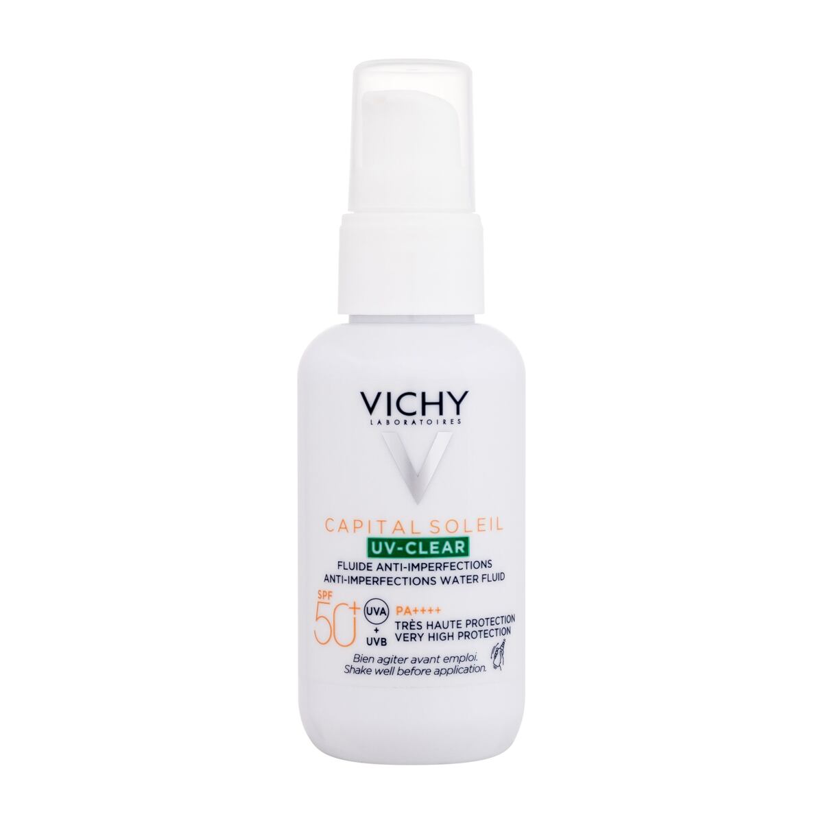 Vichy Capital Soleil UV-Clear Anti-Imperfections Water Fluid SPF50+ opalovací fluid proti nedokonalostem pleti 40 ml pro ženy