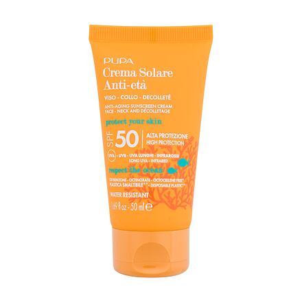 Pupa Sunscreen Anti-Aging Cream SPF50 voděodolný opalovací krém na obličej proti stárnutí pleti 50 ml unisex