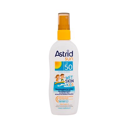 Astrid Sun Kids Wet Skin Transparent Spray SPF50 voděodolný opalovací sprej na mokrou pokožku 150 ml