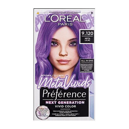 L'Oréal Paris Préférence Meta Vivids semipermanentní barva na vlasy 75 ml odstín 9.120 Meta Lilac pro ženy