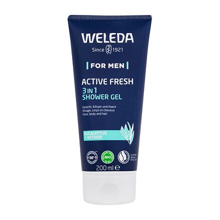 Weleda For Men Active Fresh 3in1 osvěžující sprchový gel na tělo, obličej a vlasy 200 ml pro muže