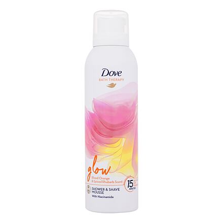 Dove Bath Therapy Glow Shower & Shave Mousse sprchová a holicí pěna s vůní červeného pomeranče a rebarbory 200 ml 200 ml pre ženy