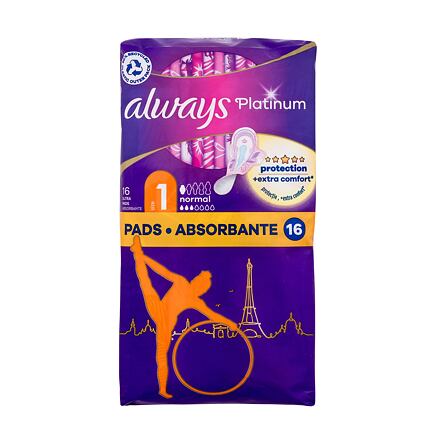 Always Platinum Normal hygienické vložky s křidélky a jemnou vůní 16 ks pro ženy