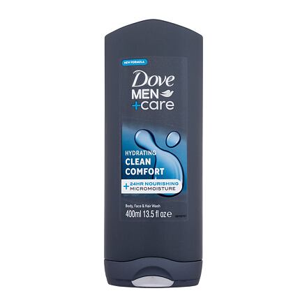 Dove Men + Care Hydrating Clean Comfort hydratační sprchový gel na tělo, obličej a vlasy 400 ml pro muže