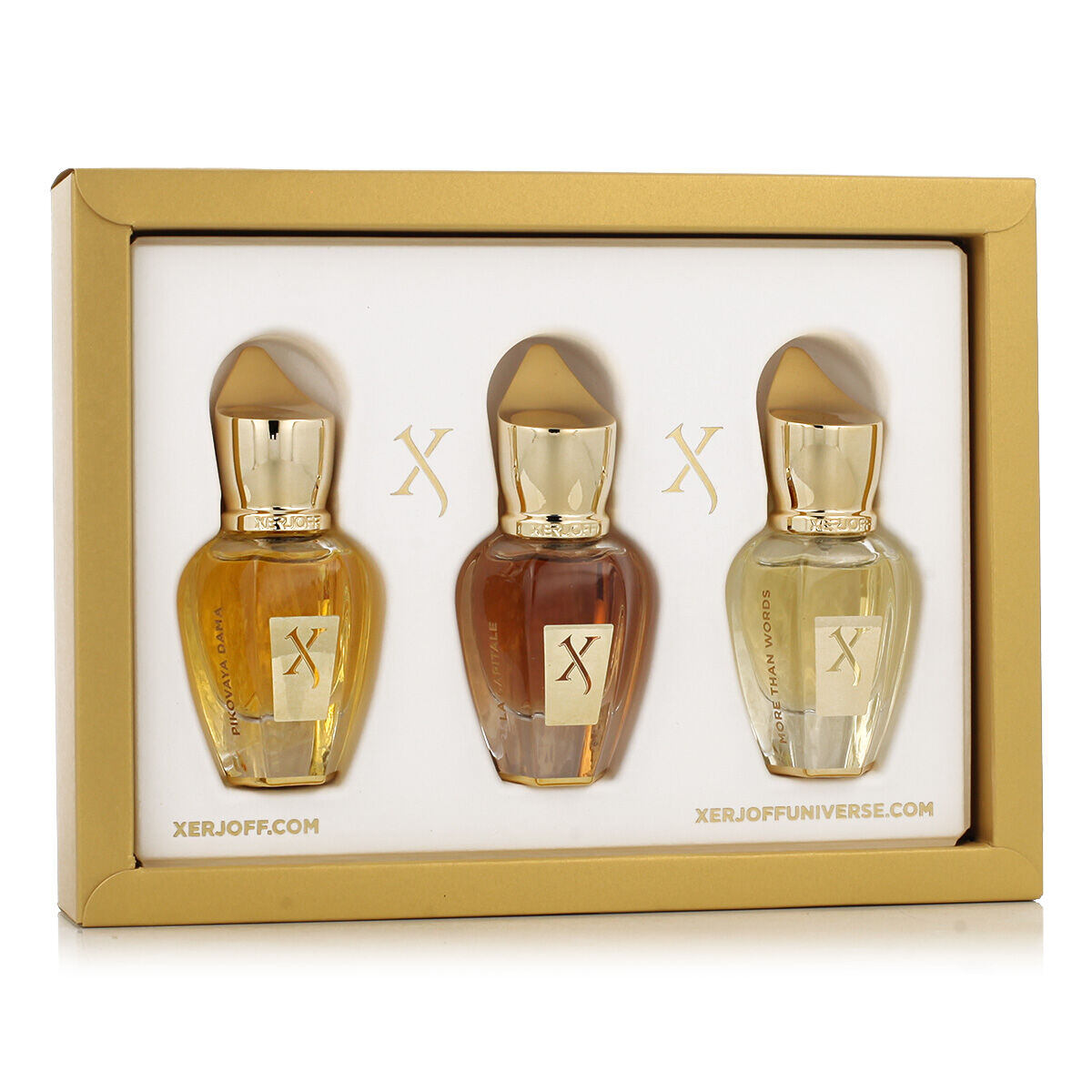 Xerjoff Discovery Set IV dárková sada parfém Pikovaya Dama 15 ml + parfém La Capitale 15 ml + parfémovaná voda More Than Words 15 ml unisex