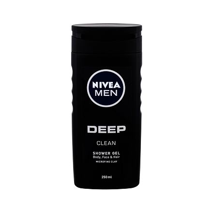 Nivea Men Deep Clean Body, Face & Hair hloubkově čisticí sprchový gel na tělo, tvář a vlasy 250 ml pro muže