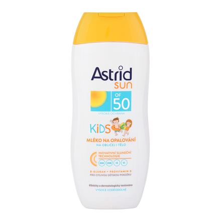 Astrid Sun Kids Face and Body Lotion SPF50 dětské voděodolné opalovací mléko na tělo a obličej 200 ml