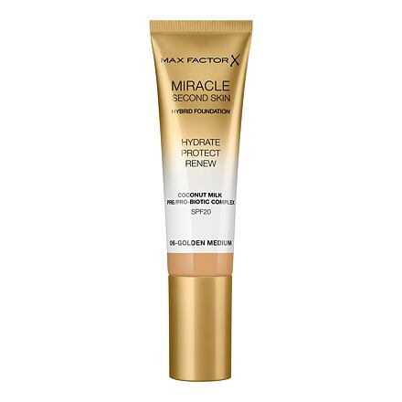 Max Factor Miracle Second Skin SPF20 hydratační make-up 30 ml odstín 06 Golden Medium