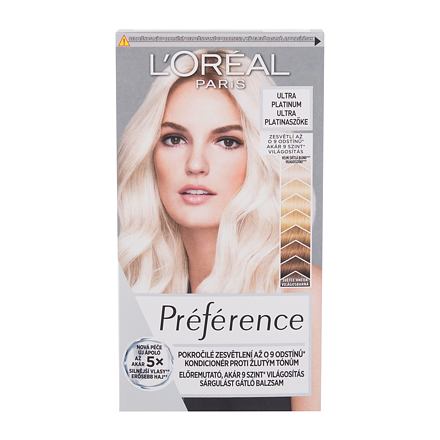 L'Oréal Paris Préférence Le Blonding barva na vlasy na barvené vlasy na blond vlasy 60 ml odstín Ultra Platinum pro ženy