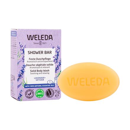 Weleda Shower Bar Lavender + Vetiver zklidňující aromaterapeutické tuhé mýdlo 75 g pro ženy