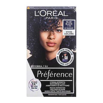 L'Oréal Paris Préférence Vivid Colors barva na vlasy na barvené vlasy na všechny typy vlasů 60 ml odstín 1.102 Blue Black pro ženy
