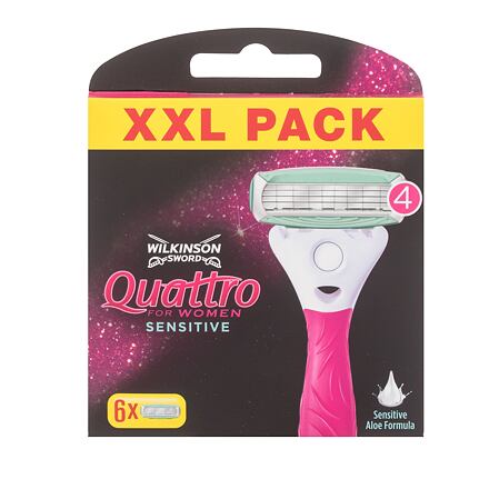 Wilkinson Sword Quattro For Women Sensitive náhradní břit 6 ks pro ženy