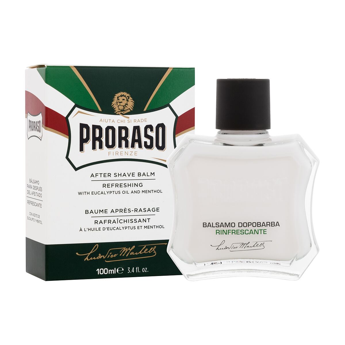 PRORASO Green After Shave Balm balzám po holení s mentolem a eukalyptem 100 ml